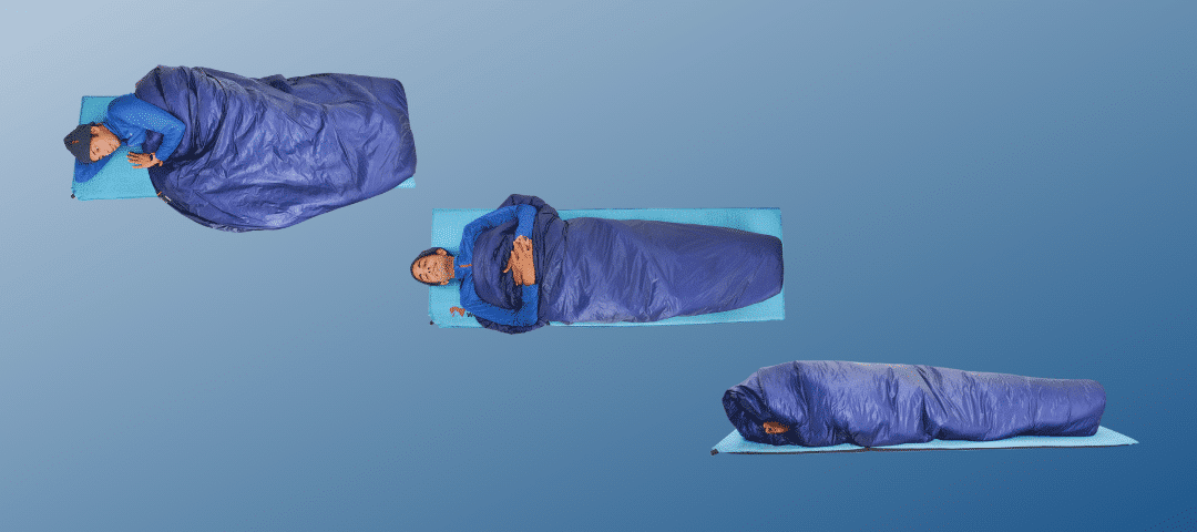 image showing different sleeping positions with the solo quilt